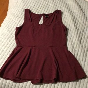 Maroon Peplum Shirt